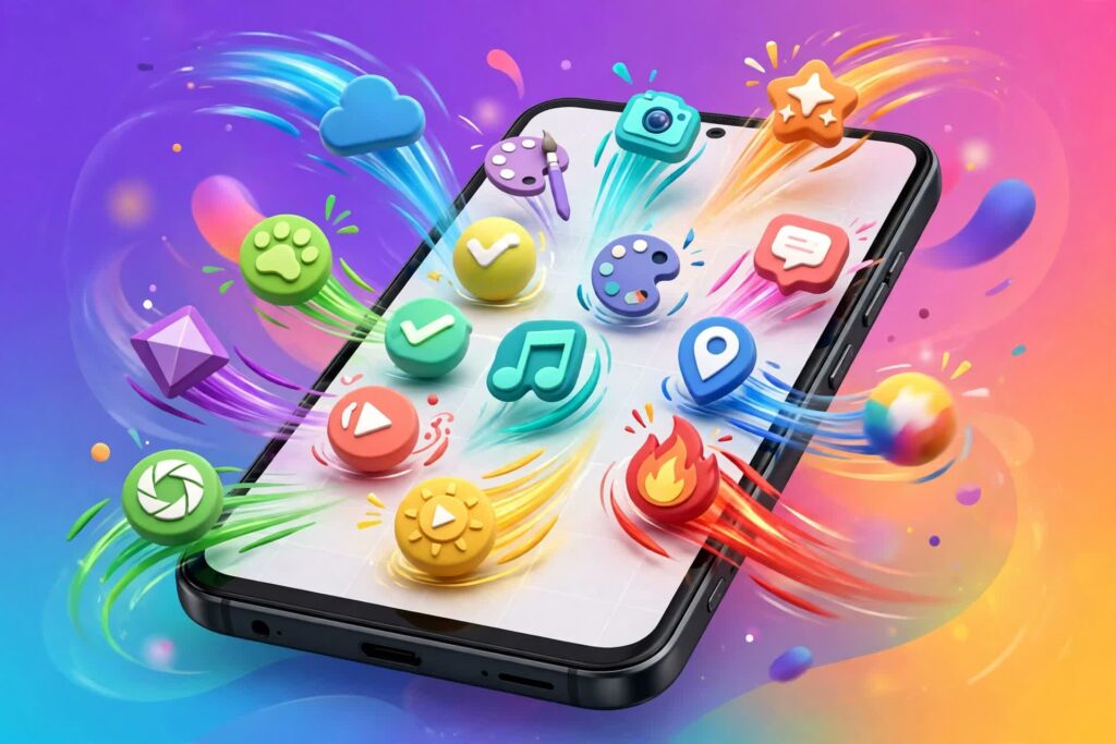 how to use rolling icon app on android